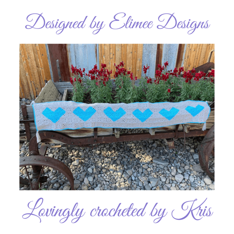 Crochet heart runner wagon