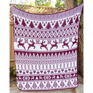 Festive reindeer tree blanket