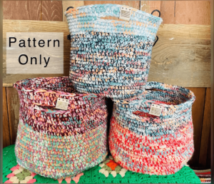 Colorful crochet basket pattern