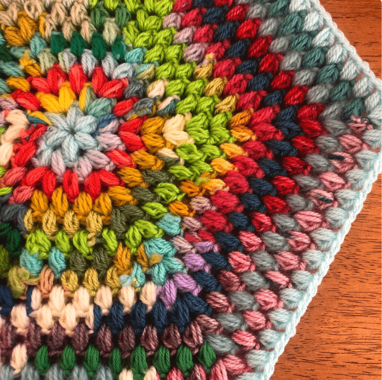 Colorful crochet granny square