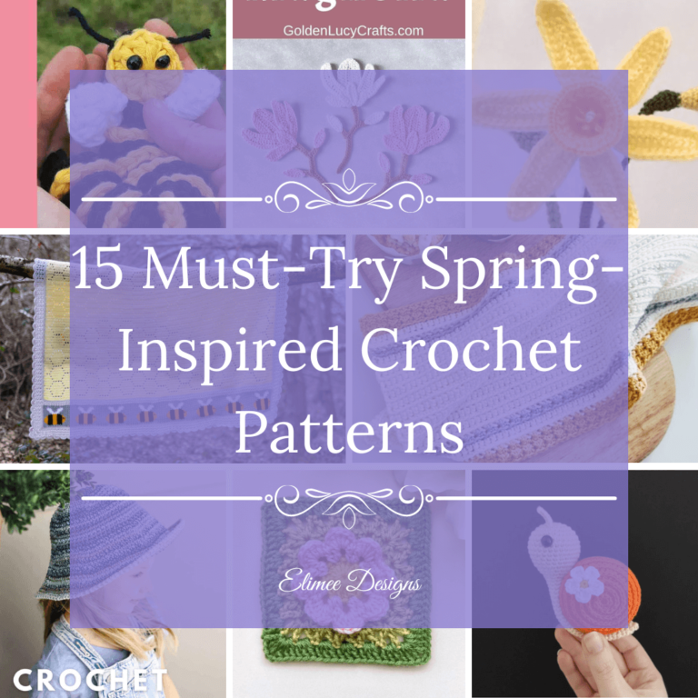 Spring crochet patterns collage