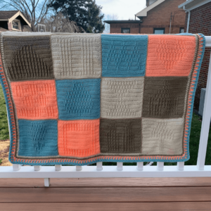 Textured crochet blanket squares