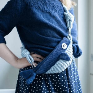 Crocheted whale crossbody bag