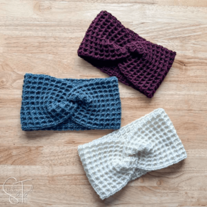 Crochet waffle stitch headbands