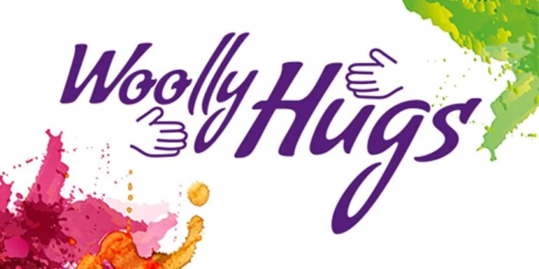 Woolly Hugs logo with hands