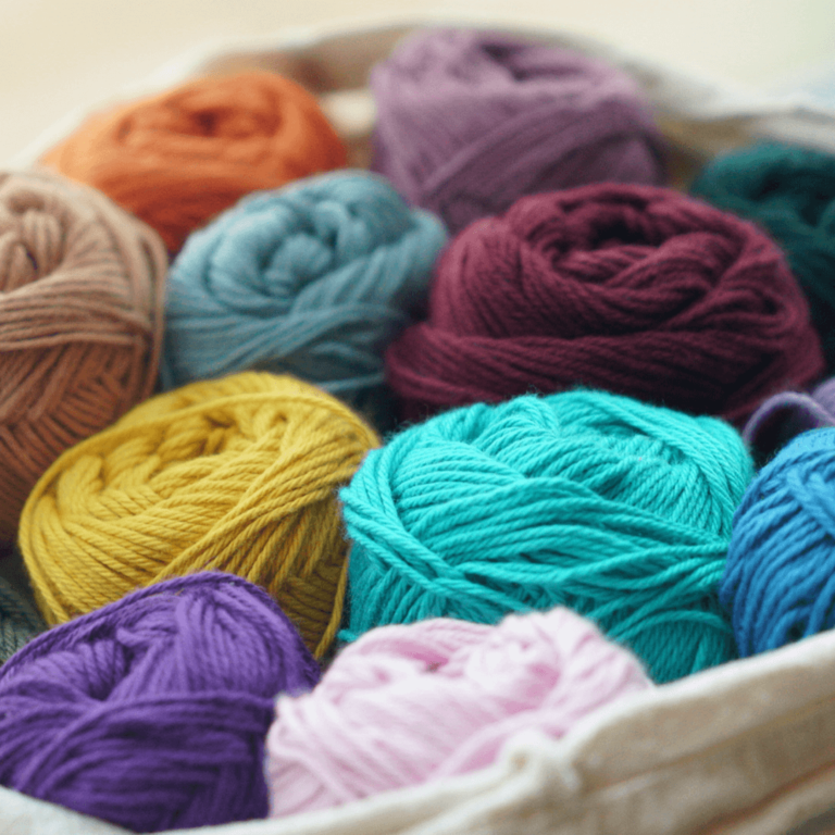 Colorful yarn balls